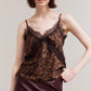 Leopard Silk & Lace Cami