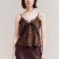 Leopard Silk & Lace Cami