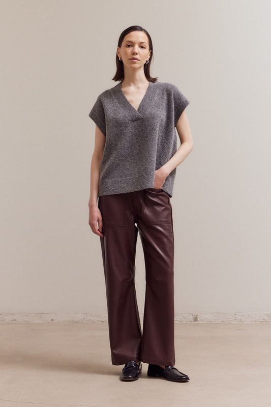 Plum Faux Leather Pant