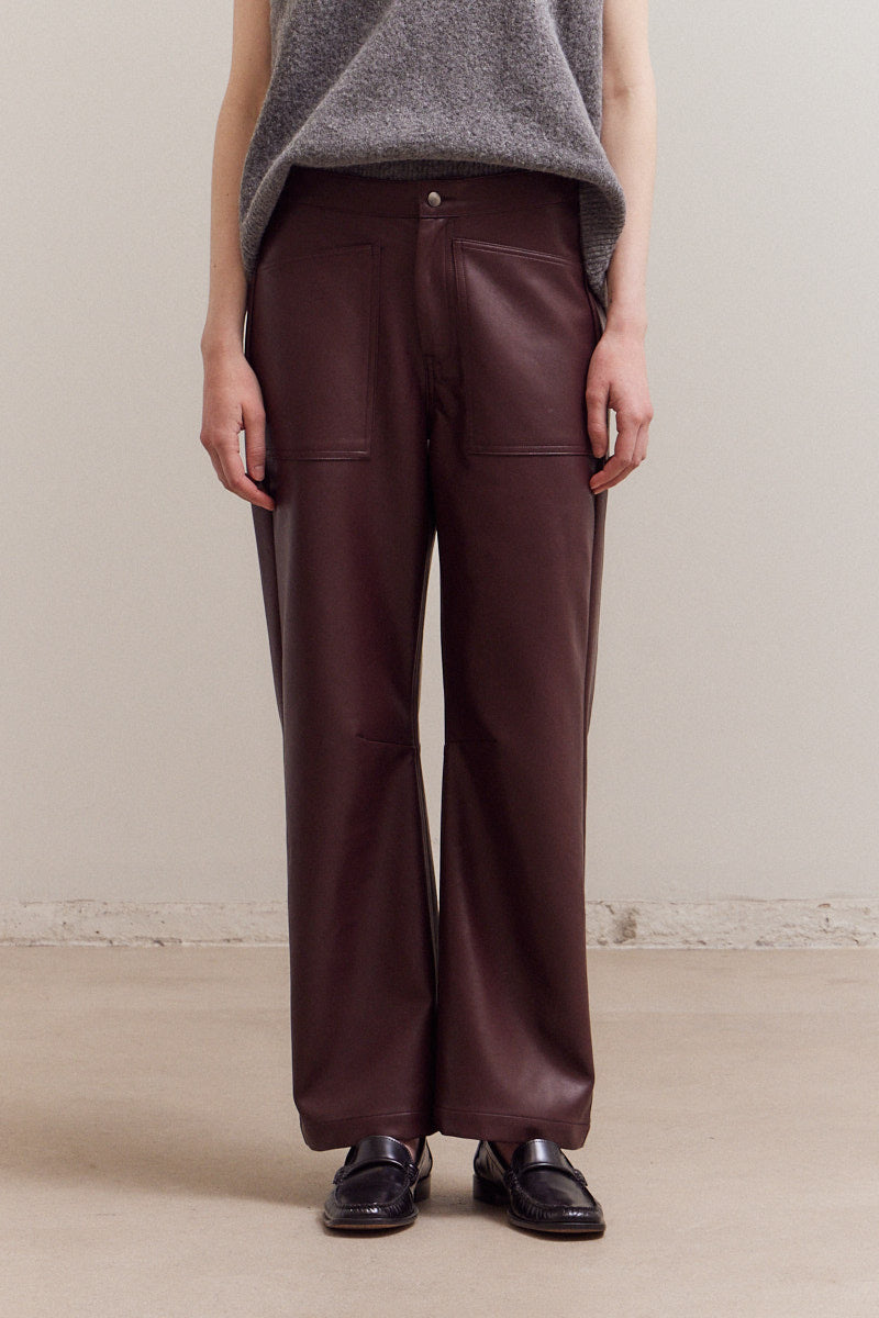 Plum Faux Leather Pant