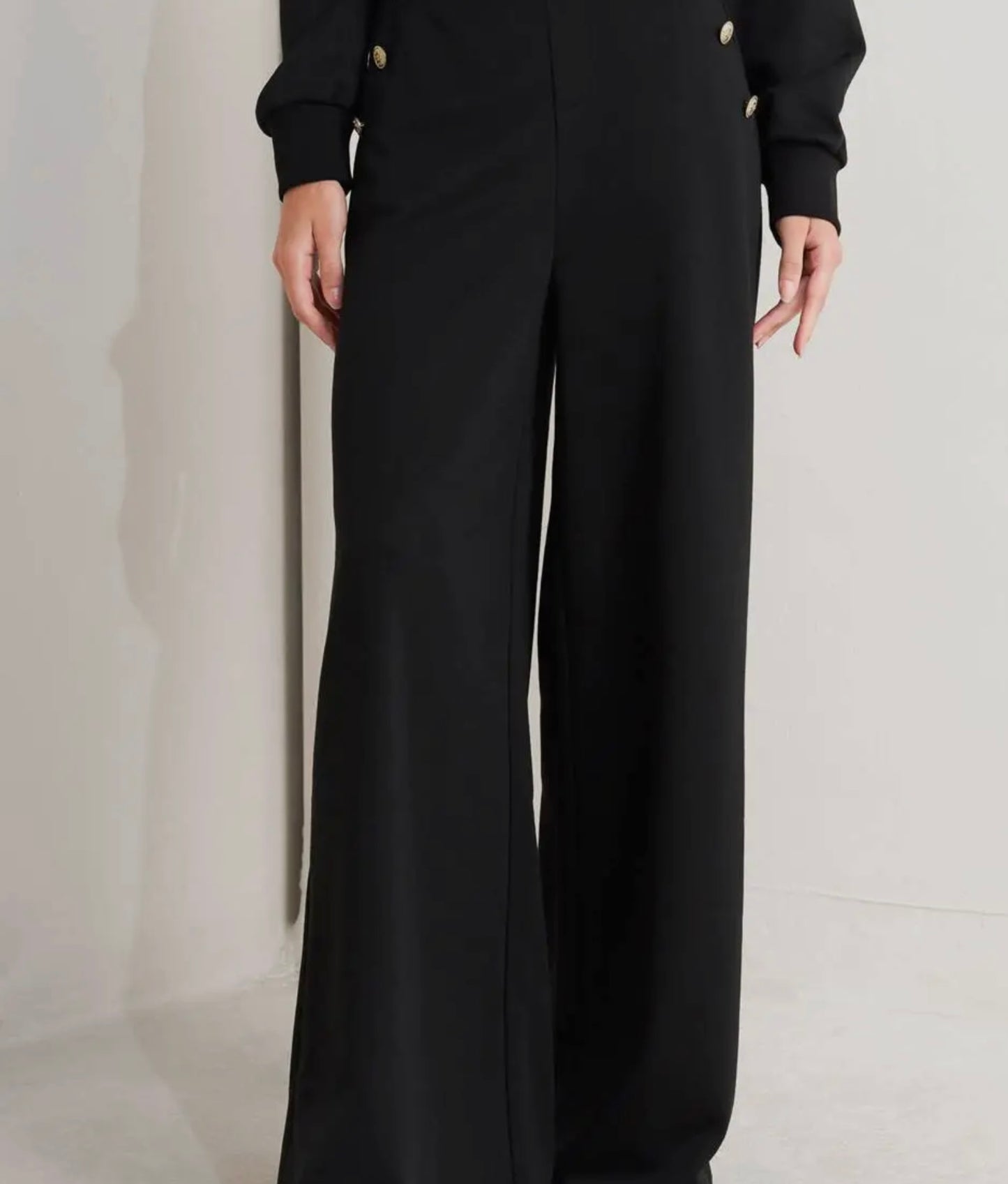 Black Pants with Gold Buttons