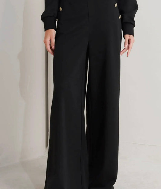 Black Pants with Gold Buttons