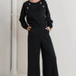 Black Pants with Gold Buttons