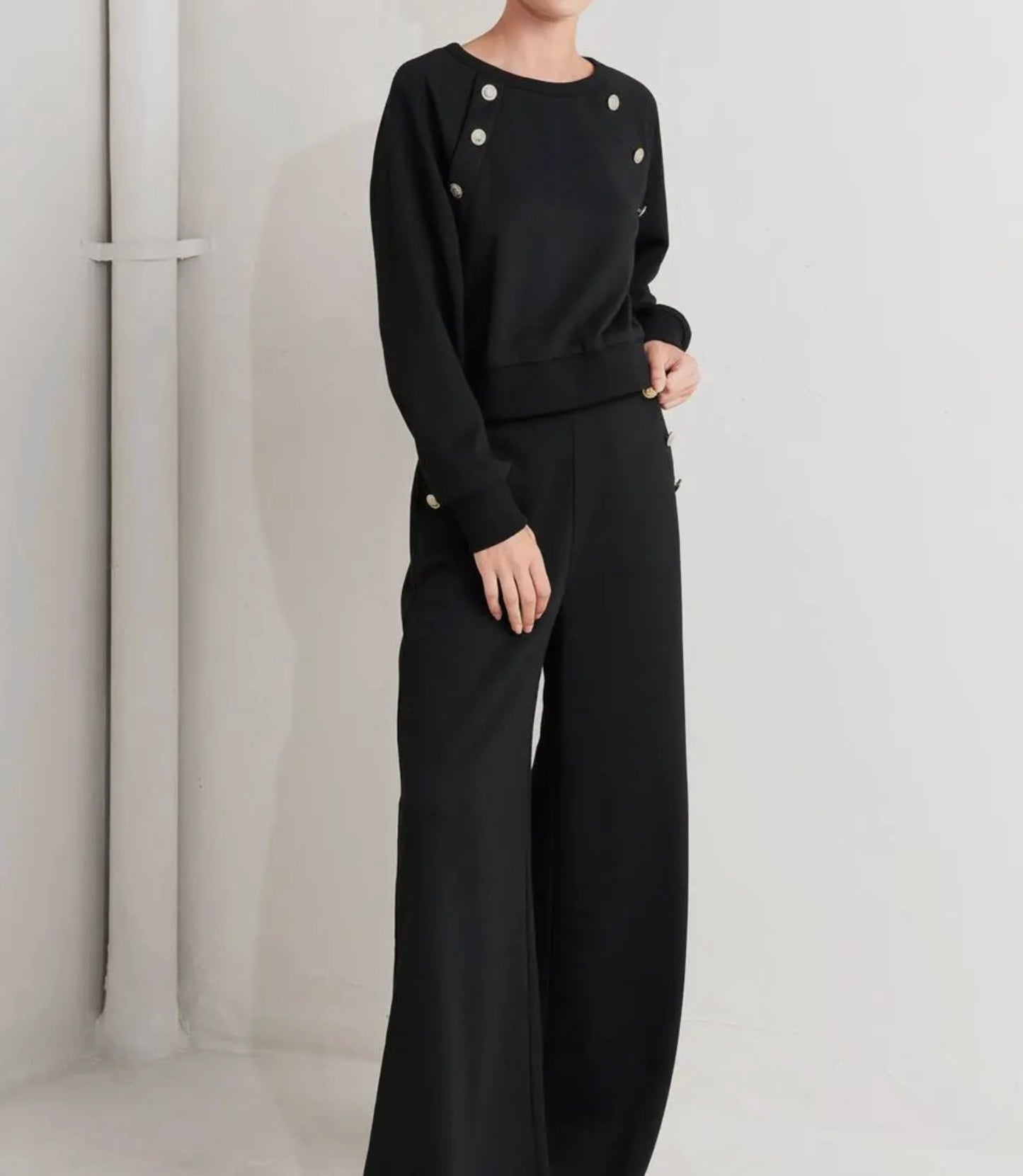 Black Pants with Gold Buttons