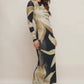 Floral Print Mesh Maxi Dress