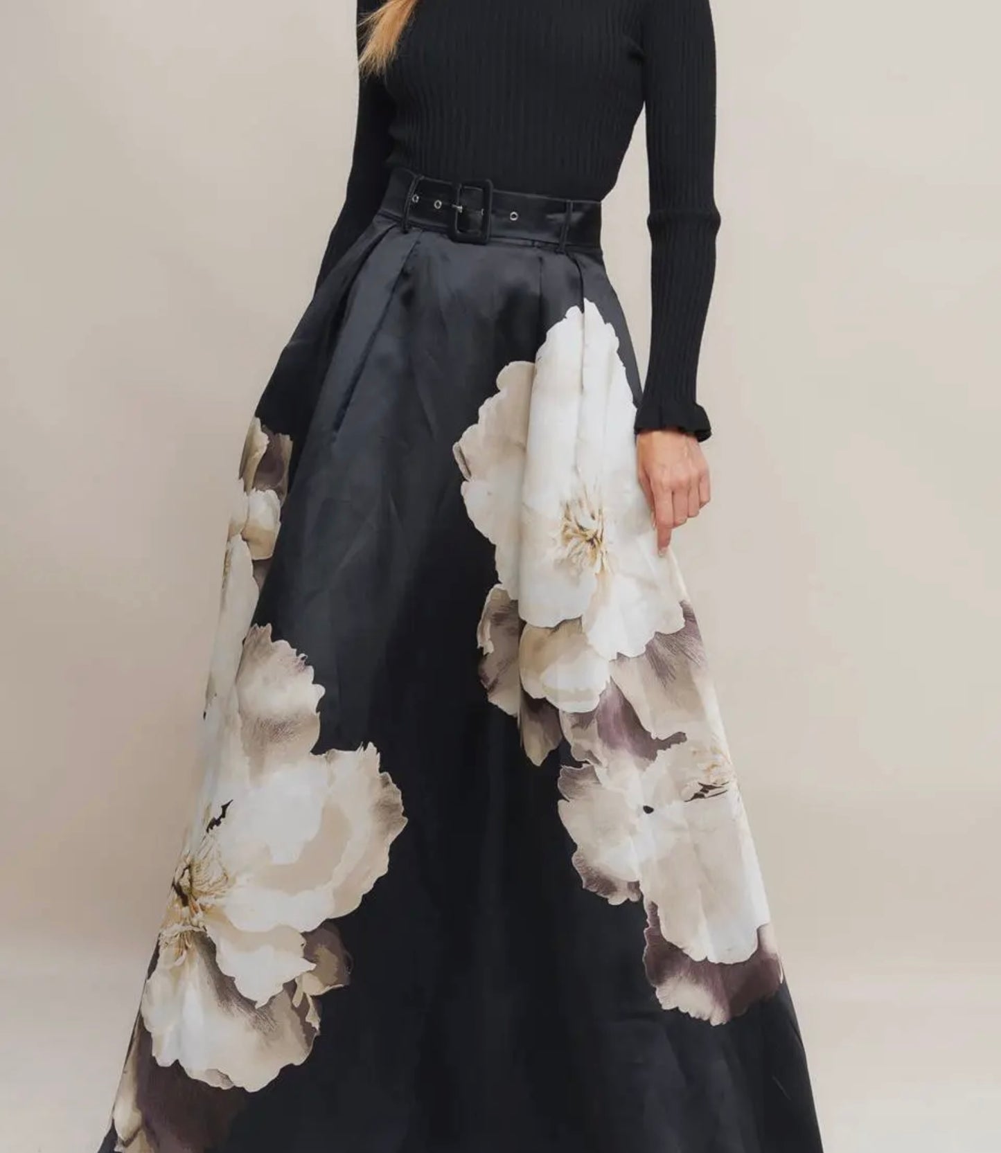 Black Floral Maxi Skirt