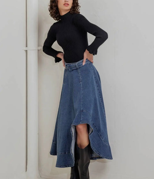 Denim Midi Skirt