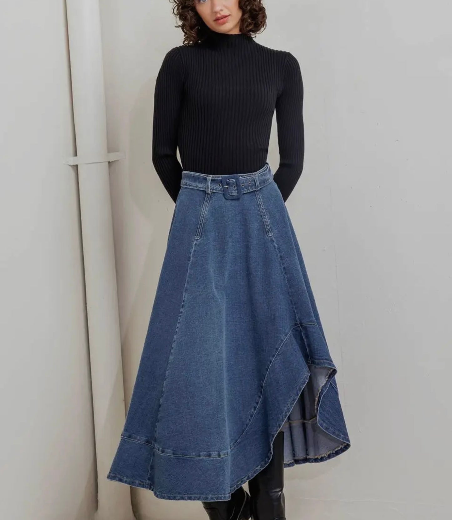 Denim Midi Skirt