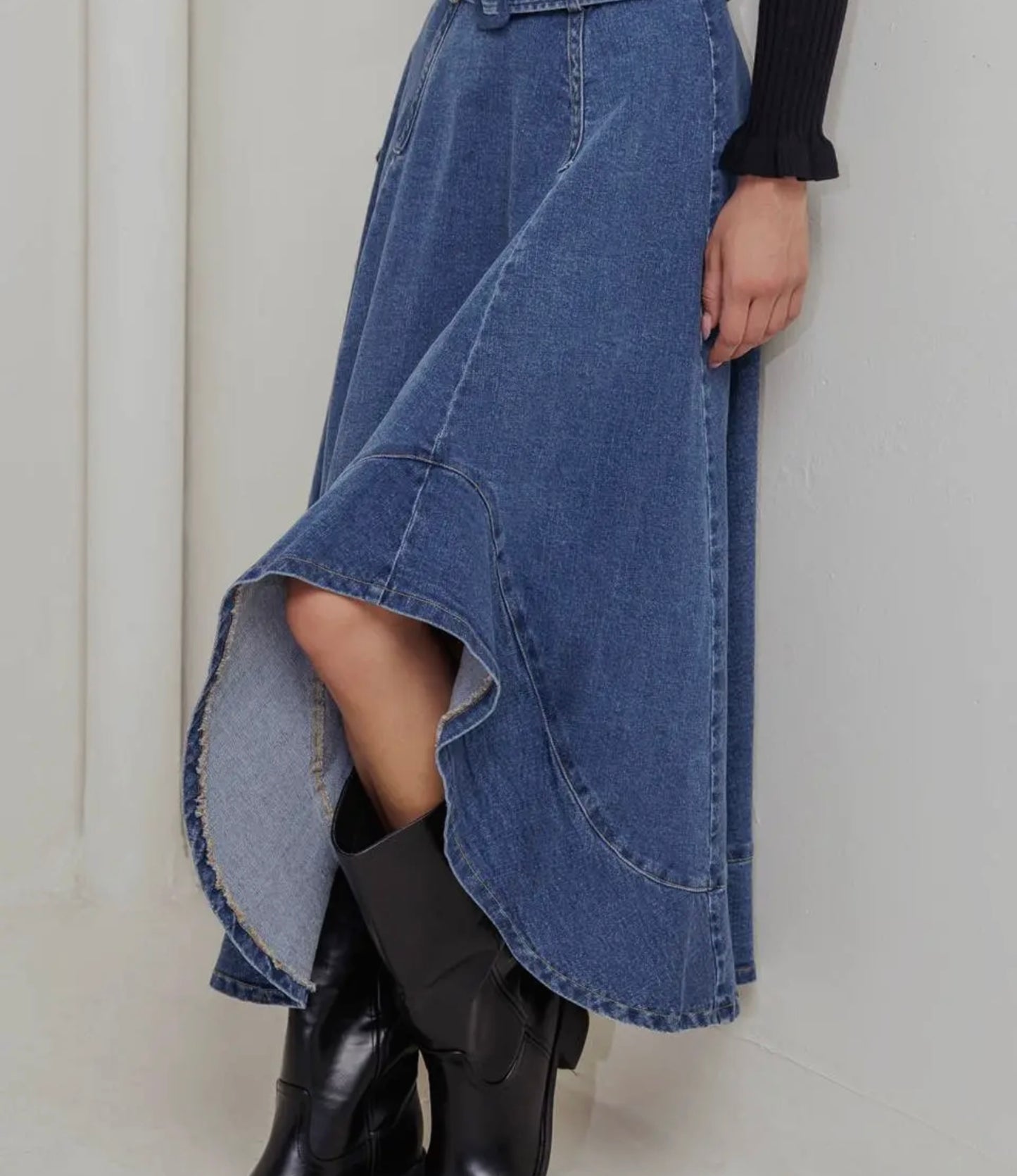 Denim Midi Skirt