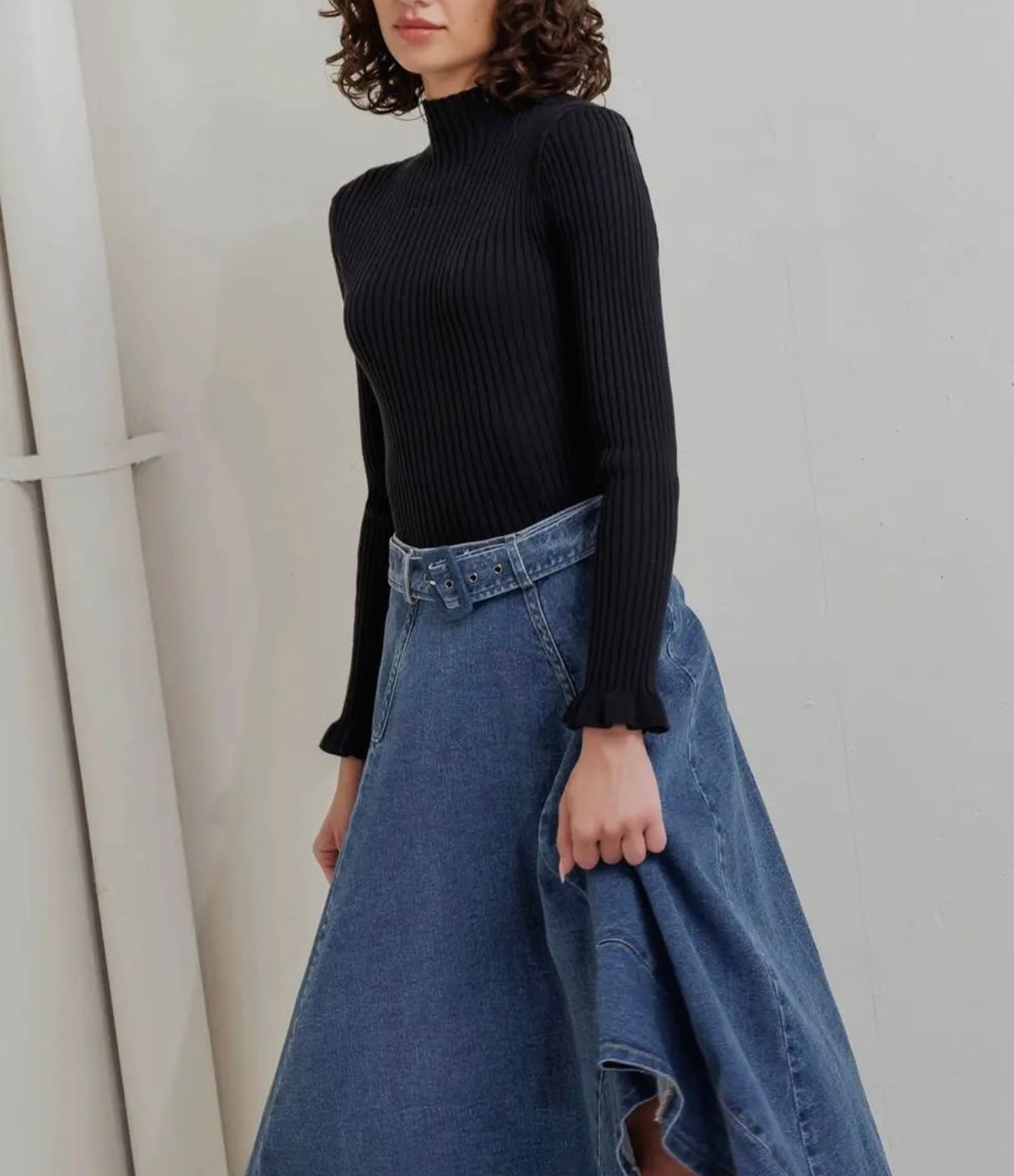 Denim Midi Skirt