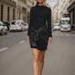 Black Faux Leather Wrap dress