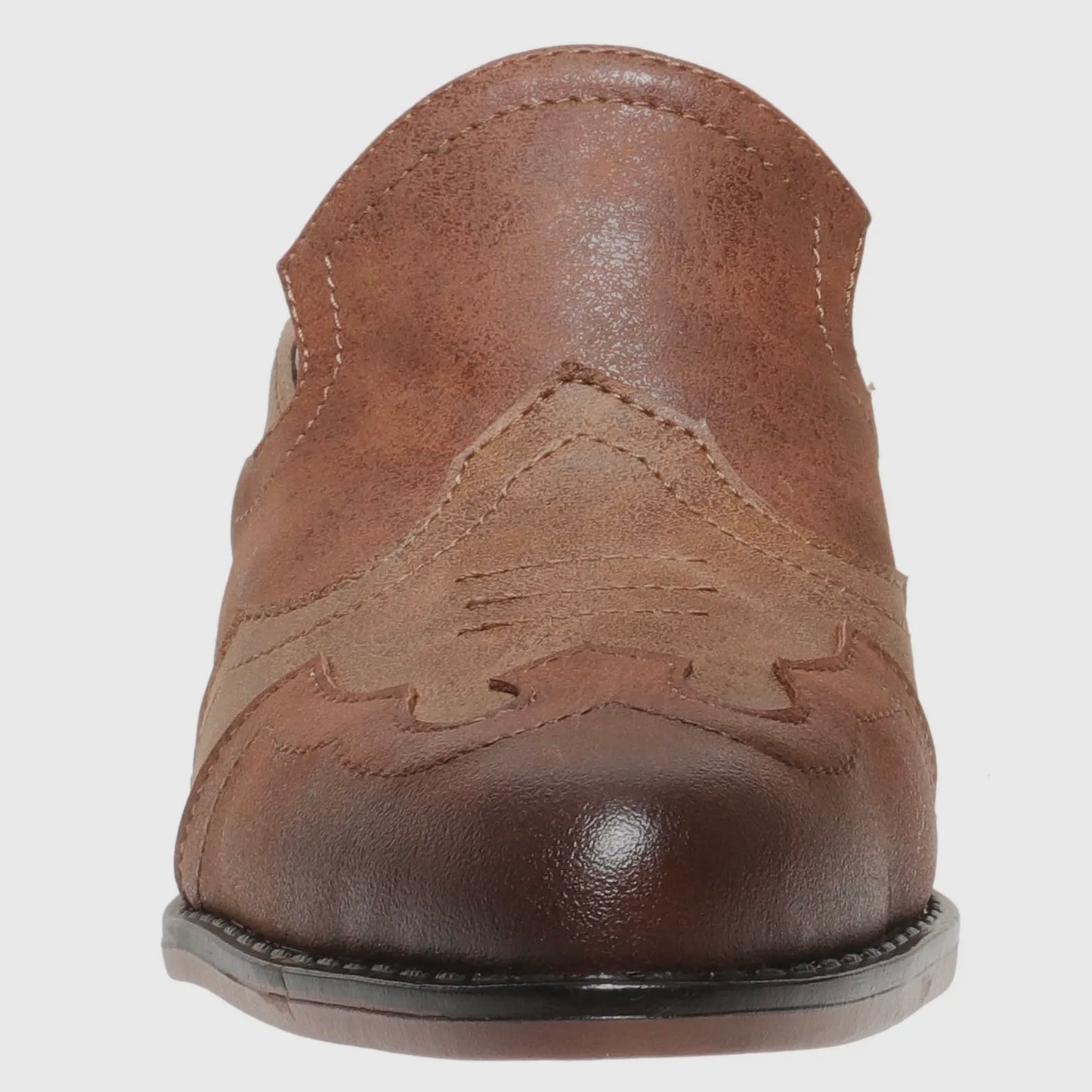 Two Tone Tan Western Mule Boot