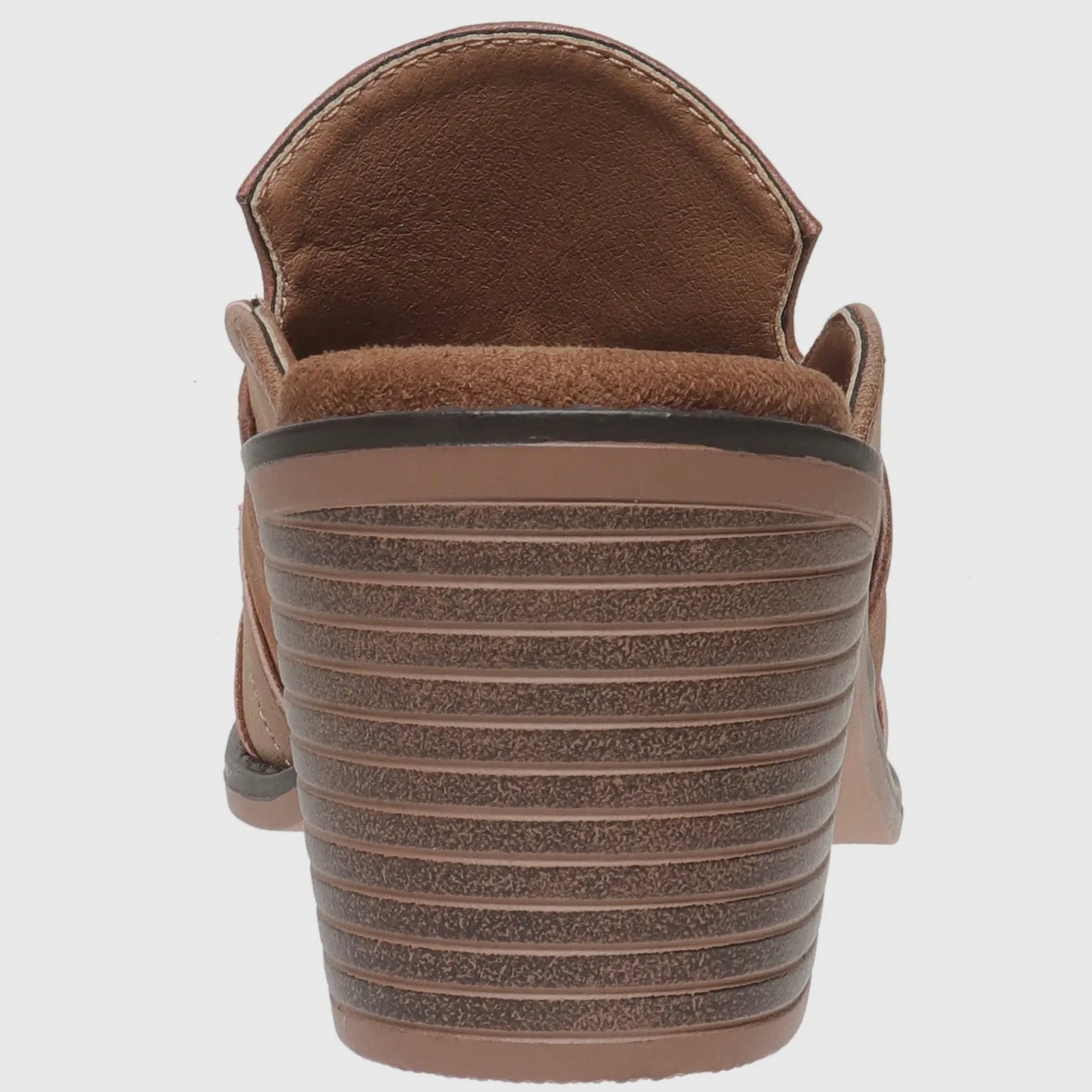 Two Tone Tan Western Mule Boot