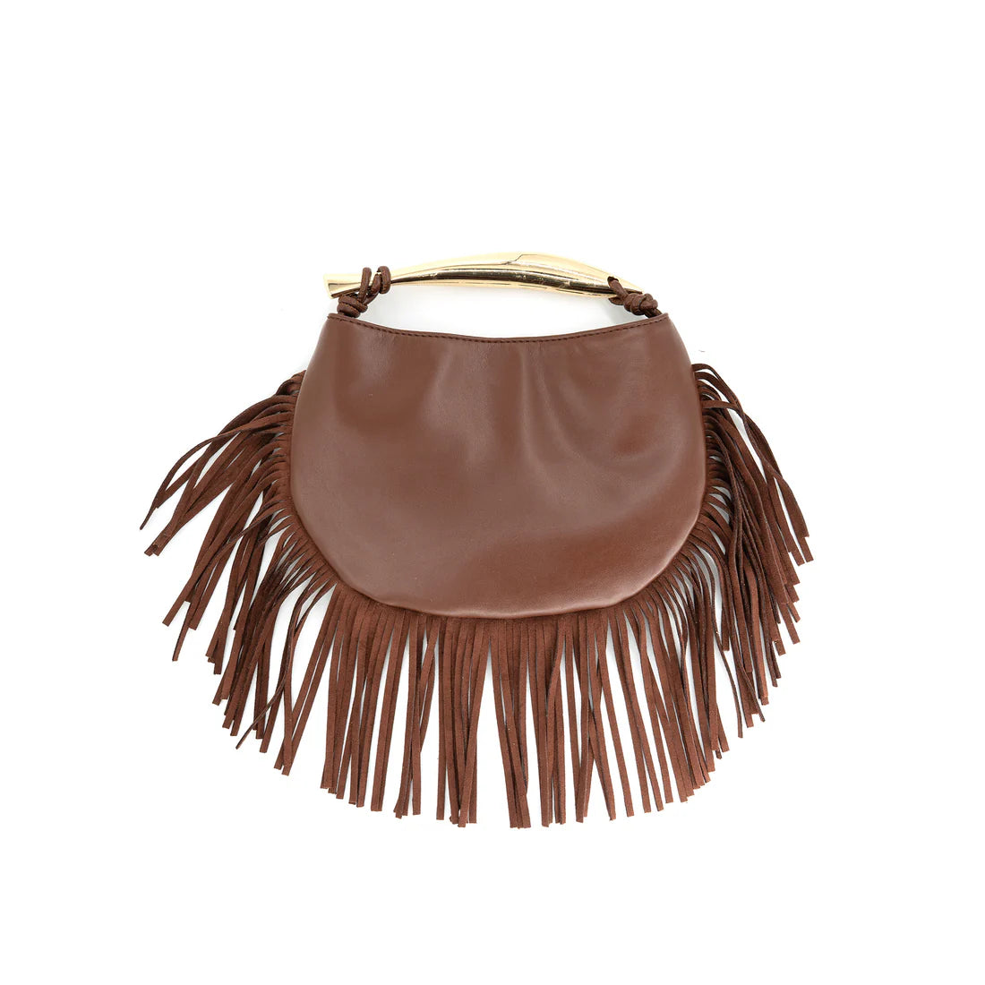 Fringe Bag with Gold Handle
