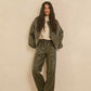 Olive Faux Leather Pants