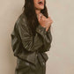 Olive Faux Leather Pants