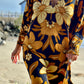 Autumnal Black Floral Print Tunic Dress