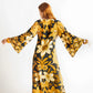 Autumnal Black Floral Print Tunic Dress