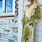 Retro Green Print Tunic Dress