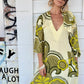 Retro Green Print Tunic Dress