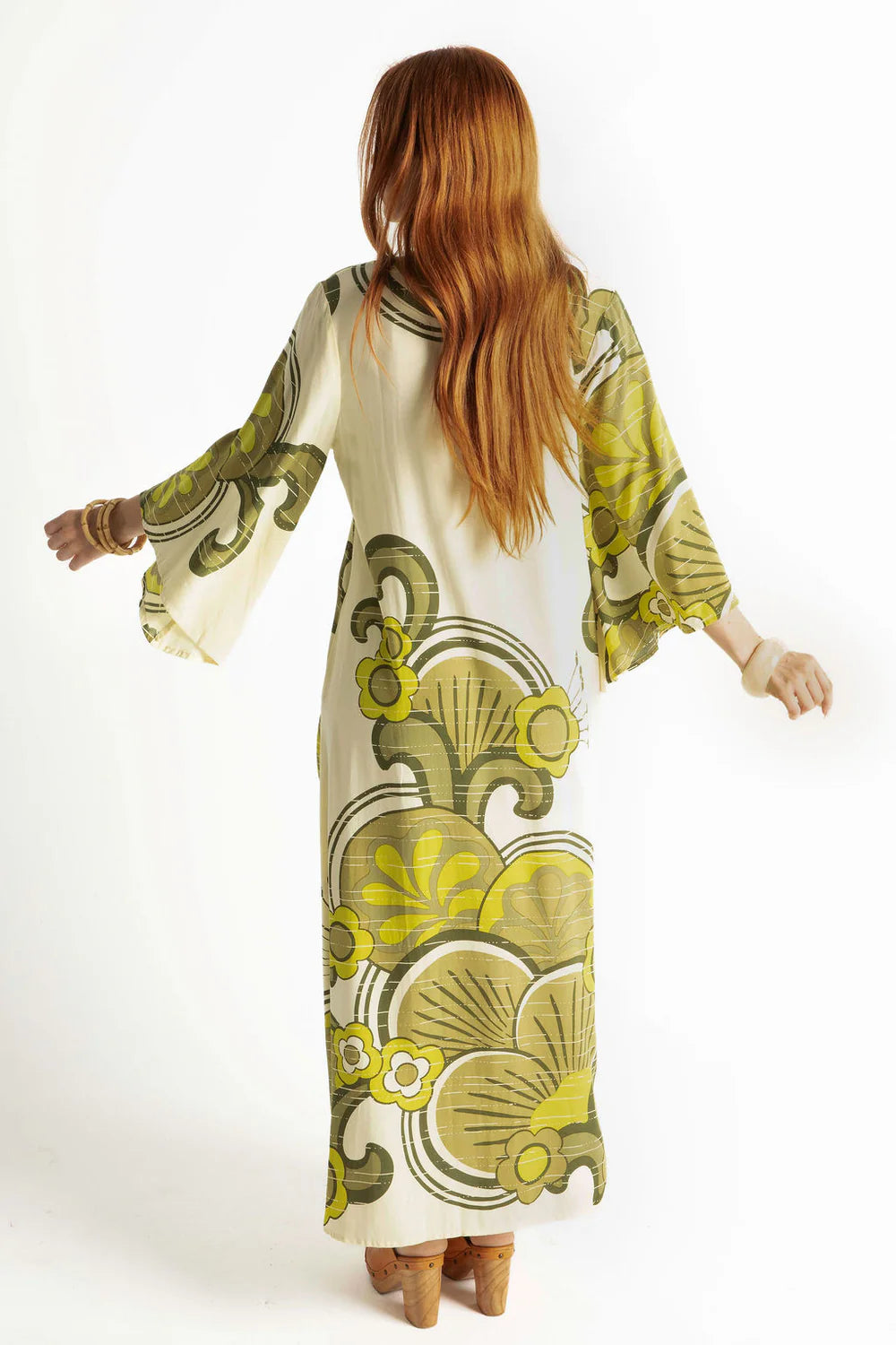 Retro Green Print Tunic Dress