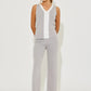 Grey & White 2 Piece Knit Pant Set