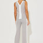 Grey & White 2 Piece Knit Pant Set