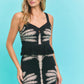 Black Palm 2 Piece Knit Skirt Set