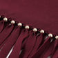 Wine Knit Dress with Fringe Detail