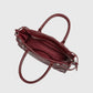Wide Vegan Leather Handbag with Top Handle