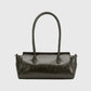 Wide Vegan Leather Handbag with Front Pockets
