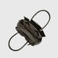 Wide Vegan Leather Handbag with Front Pockets