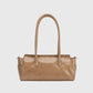 Wide Vegan Leather Handbag with Front Pockets