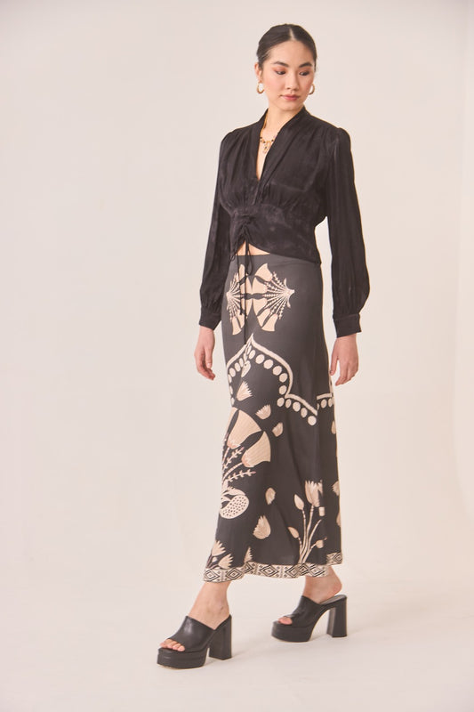Black Print Skirt