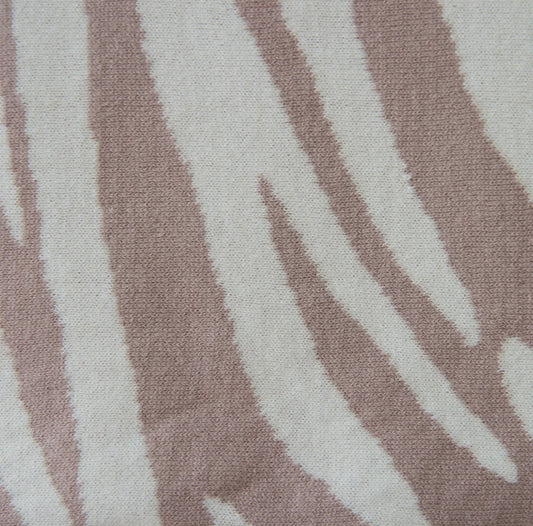 Zebra Cotton Knit Throw - Oyster