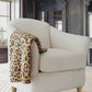 Leopard Cotton Knit Throw - Beige