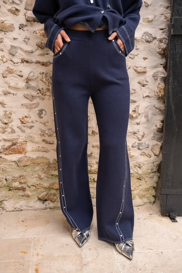 Navy Knit Pants