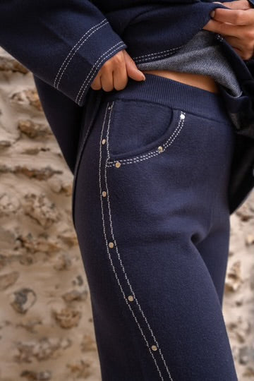 Navy Knit Pants
