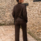 Brown Knit Pants with Silver Star Embellishment