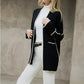Black Cardigan with White Stitching