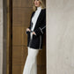 Black Cardigan with White Stitching