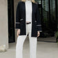 Black Cardigan with White Stitching