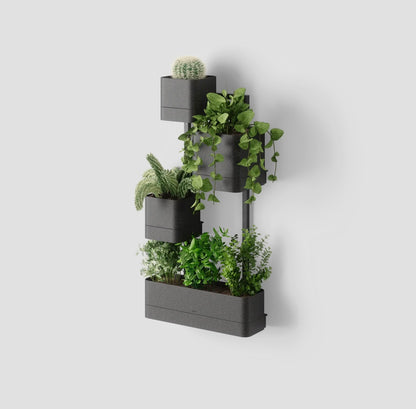 Modern Wall Planter - Black & Cream