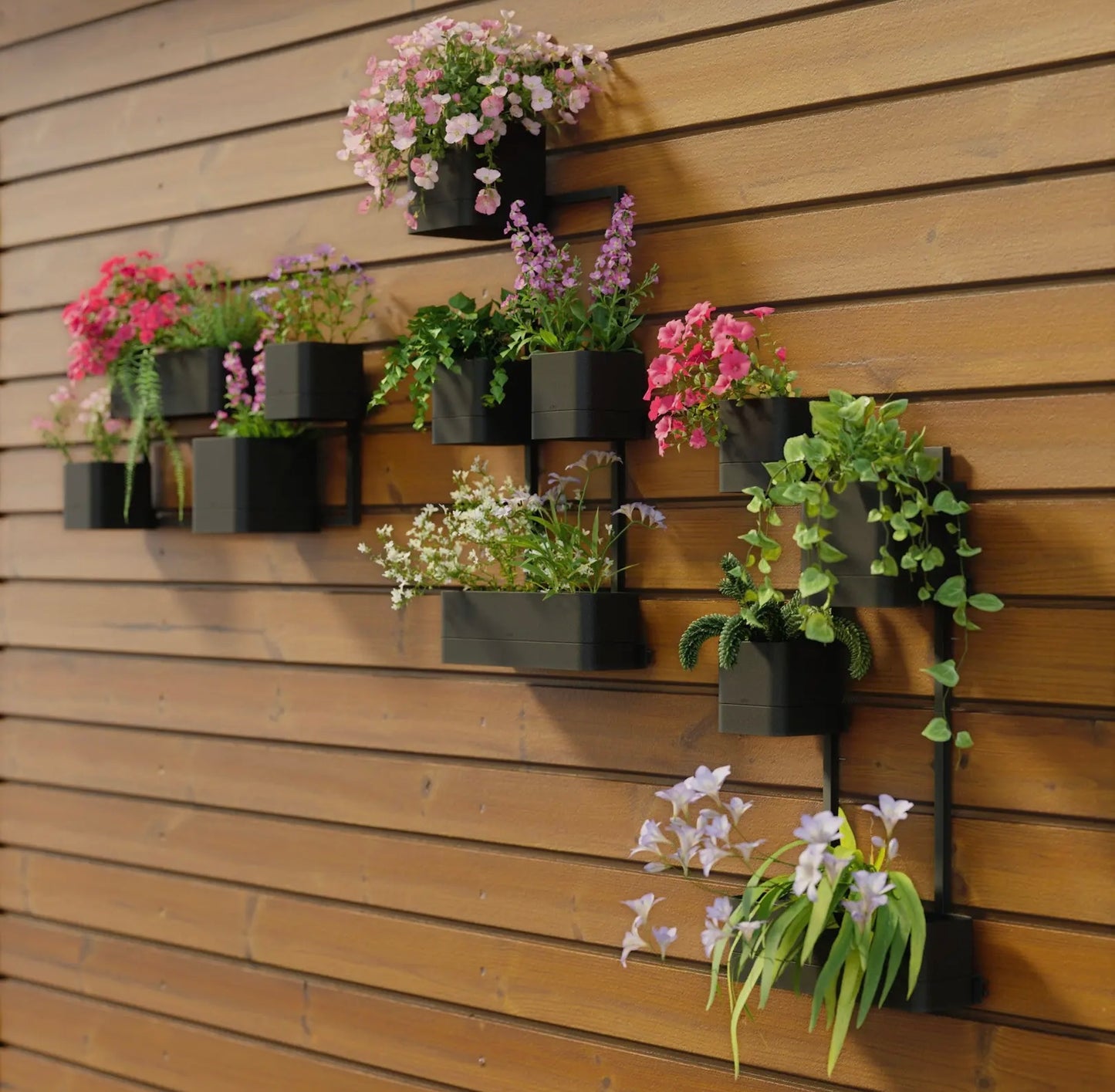 Modern Wall Planter - Black & Cream