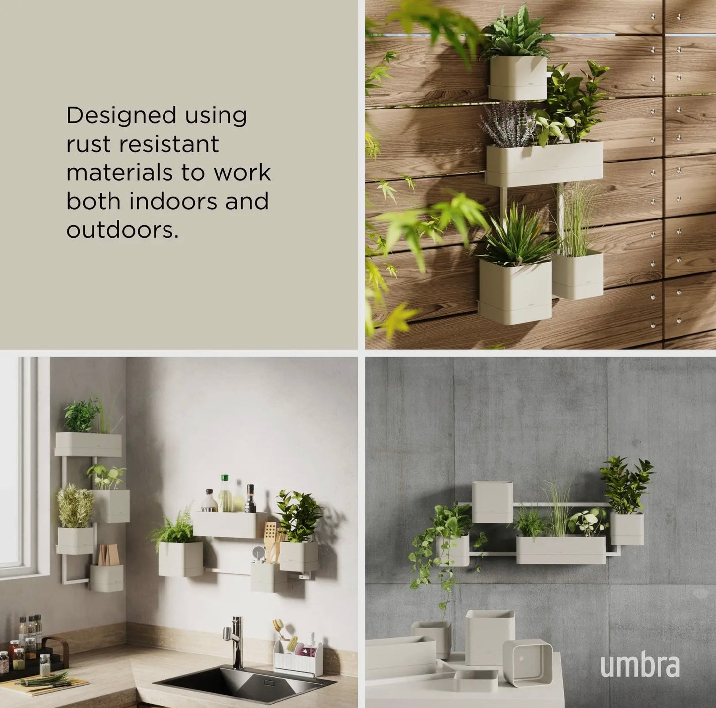 Modern Wall Planter - Black & Cream