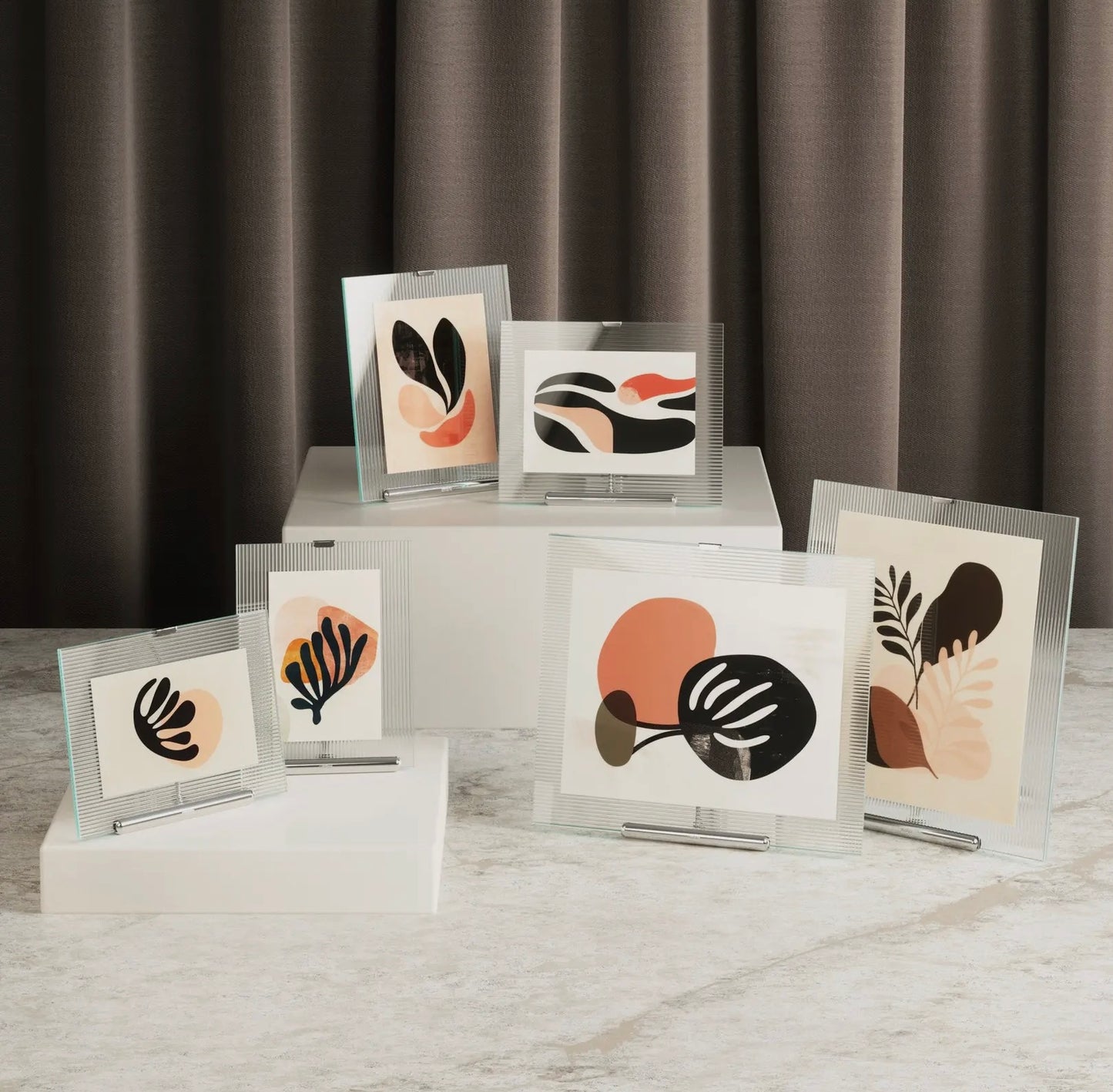 Stylish Easel Design 5x7 Picture Frame in Chrome & Brass