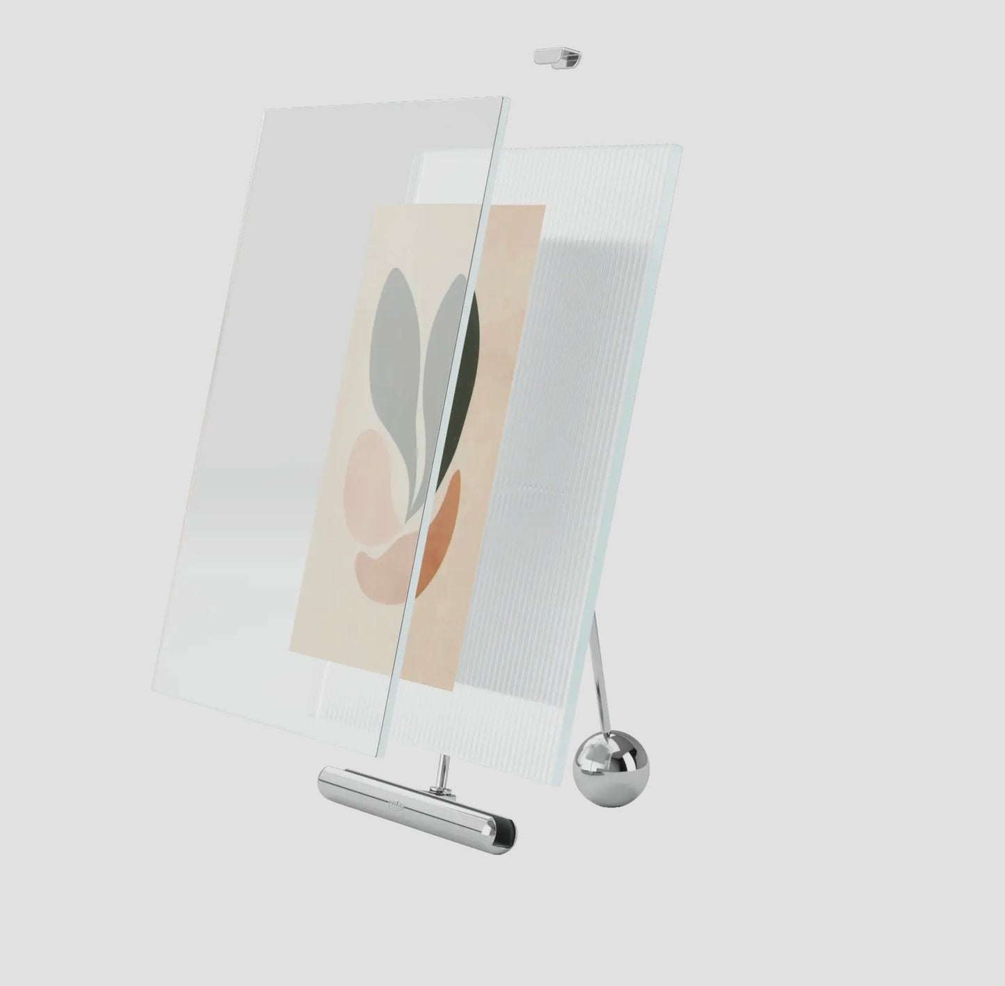 Stylish Easel Design 5x7 Picture Frame in Chrome & Brass