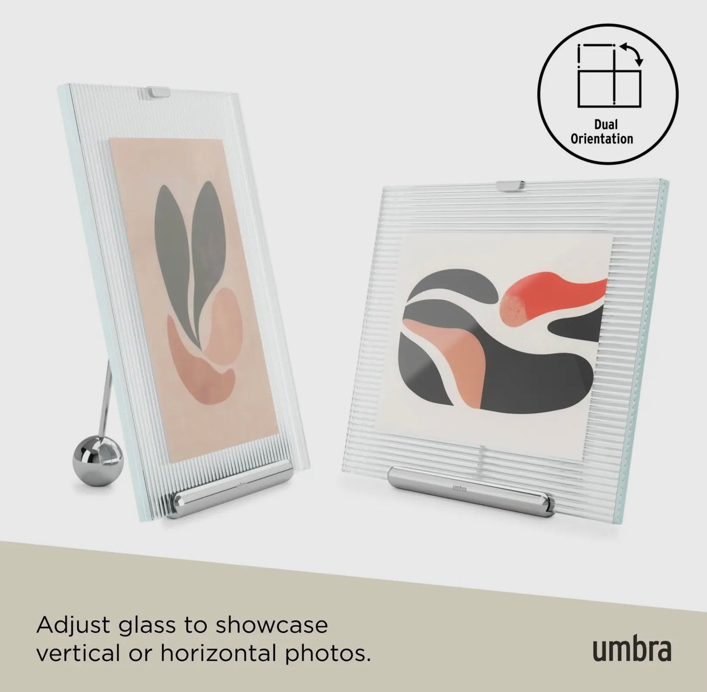 Stylish Easel Design 5x7 Picture Frame in Chrome & Brass