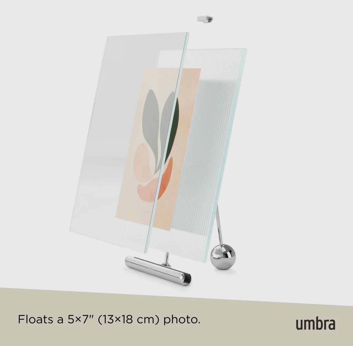 Stylish Easel Design 5x7 Picture Frame in Chrome & Brass