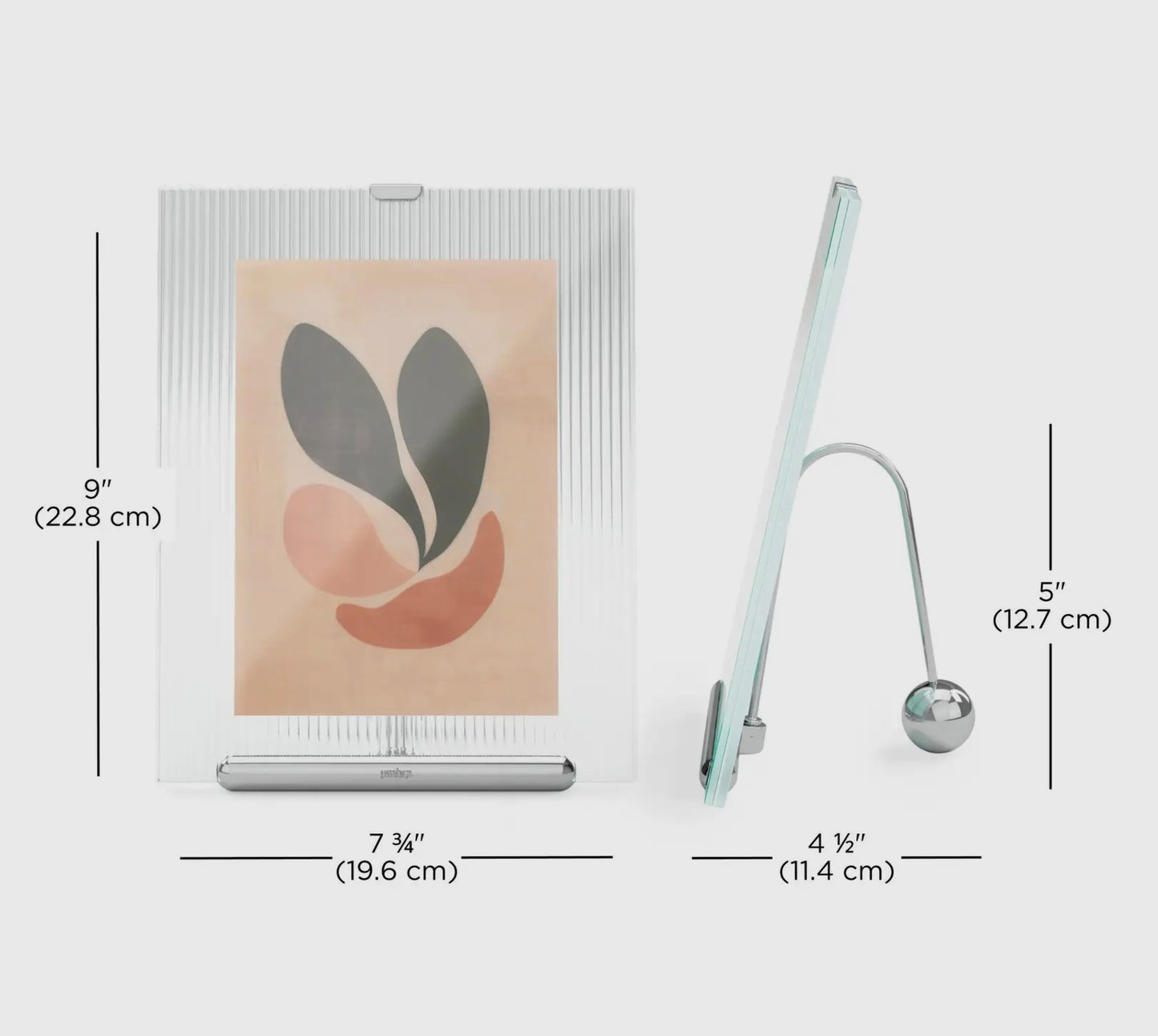 Stylish Easel Design 5x7 Picture Frame in Chrome & Brass